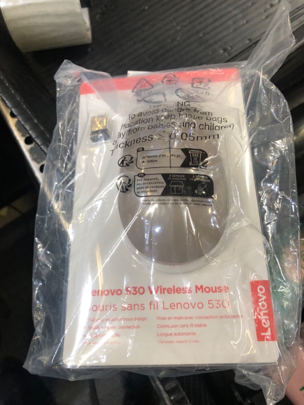 Photo 1 of Lenovo 530 Wireless Mouse with Battery, 2.4GHz Nano USB, 1200 DPI Optical Sensor, Ergonomic for Left or Right Hand, Lightweight, GY50Z18988, Almond
