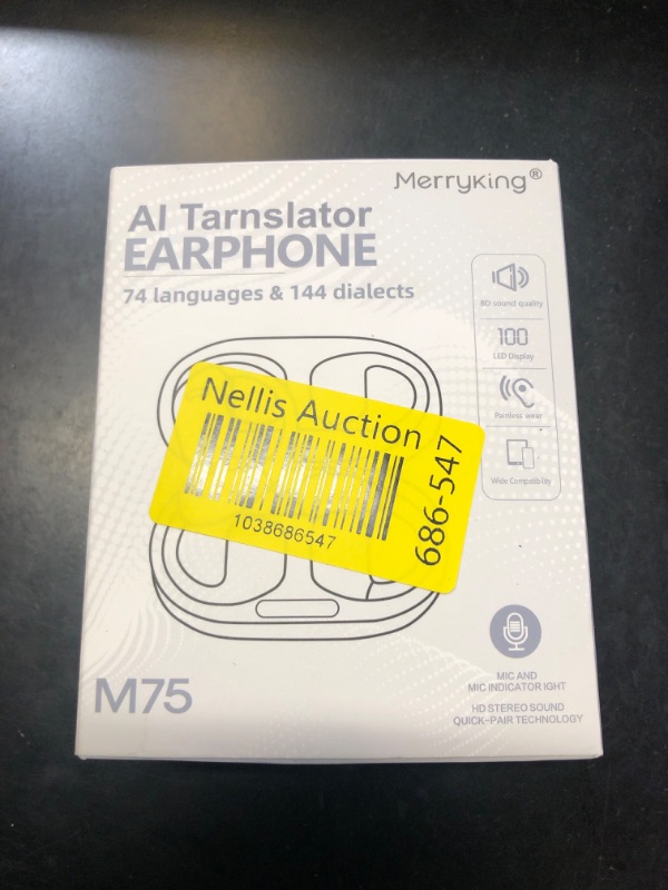 Photo 1 of AI Language Translator Earbuds, OWS Real-Time 3-in-1 Translation Earbuds 144 Languages & Accents, Audifonos Traductores Inglés Español, Translation Device for Travel Business Learning, White