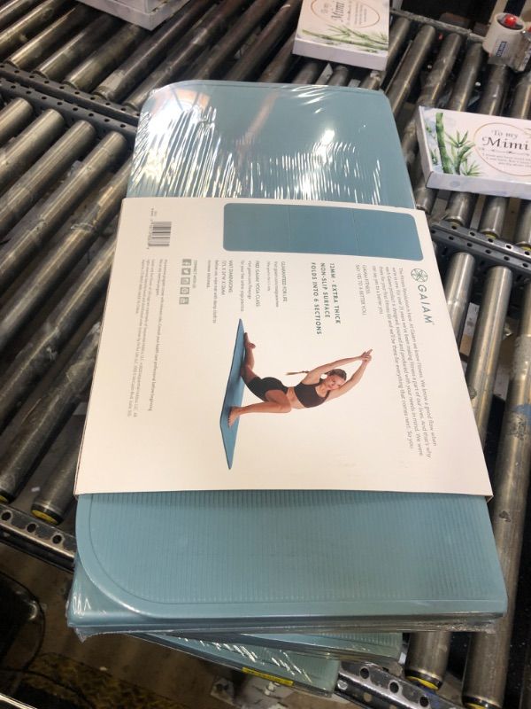 Photo 1 of Gaiam Easy-Fold Fitness Mat Turquoise/Aqua - Exercise Accessories at Academy Sports
