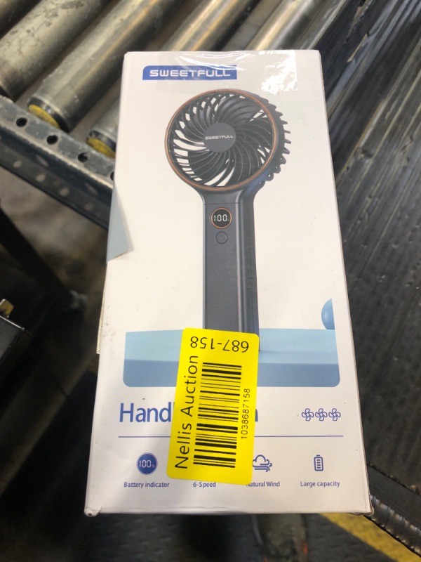 Photo 1 of SWEETFULL Handheld Portable Fan, 5000mAh Rechargeable Battery, 6 Speed Wind, LED Digital Display, Foldable Electric Personal Mini Travel Fan with Backup Power, Summer Essentials Gifts for Women Girl