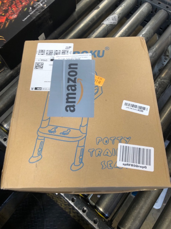 Photo 1 of Potty Training Seat with Step Stool Ladder, SKYROKU Potty Training Toilet for Kids Boys Girls Toddlers - Comfortable Safe Potty Seat with Anti-Slip Pads Ladder Grey