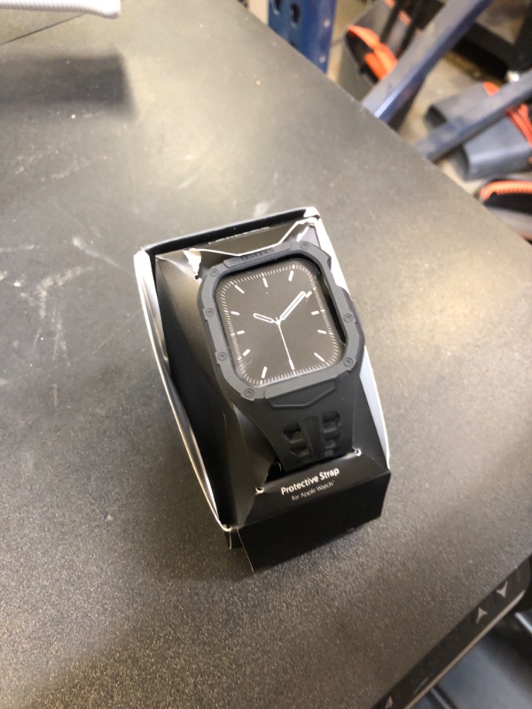 Photo 1 of Nereides Compatible with Apple Watch Band 46mm Series 10 with Case, Shockproof Rugged Band Strap for iWatch Series 10 46mm band with Bumper Case Men, Black