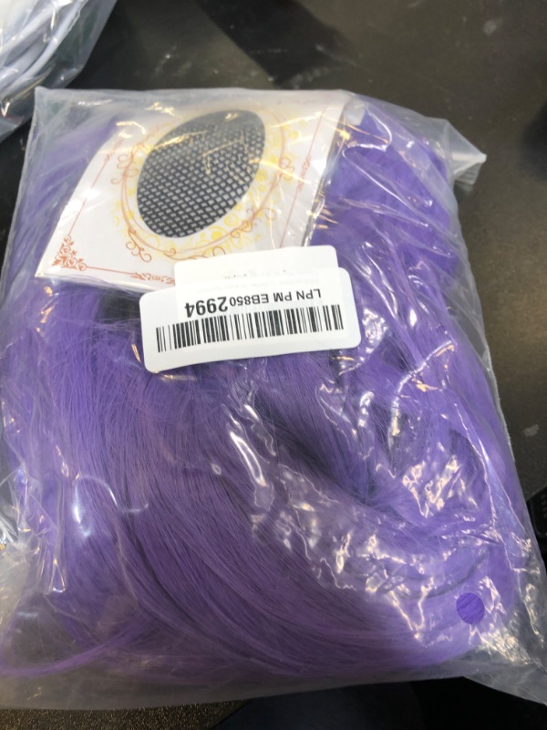 Photo 1 of WildCos Short 12 Inches Straight Synthetic Cosplay Wig for Women (purple)
