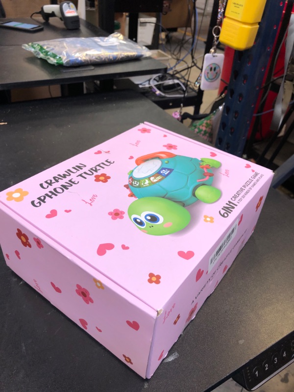 Photo 1 of Ussybaby Baby Crawling Toys 6 to 12 Months, Infant Turtle Musical Toys with Phone Hand Drum?Baby 7 8 9 10 11 Months 1-2 Year Old Boy Girl Gift Green