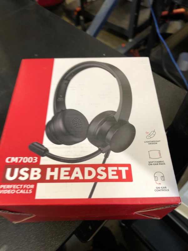 Photo 1 of Masajoy USB Headset with Microphone for PC, Wired Headphones with Mic USB Headset with Noise Cancelling Microphone, Computer Headset with Microphone for Home Office Online Class Teams Skype?Black?