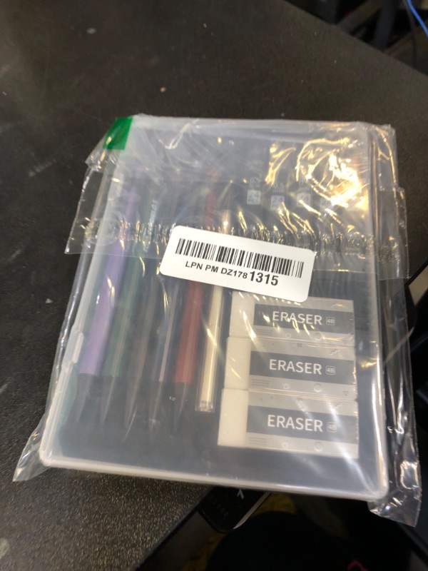 Photo 1 of Four Candies Metal Mechanical Pencils 0.5, with #2 Pencil Leads 0.5mm, Eraser Set and Eraser Refills, 19-Count Pack with Case, Back to School Supplies for Writing, Drafting, Drawing