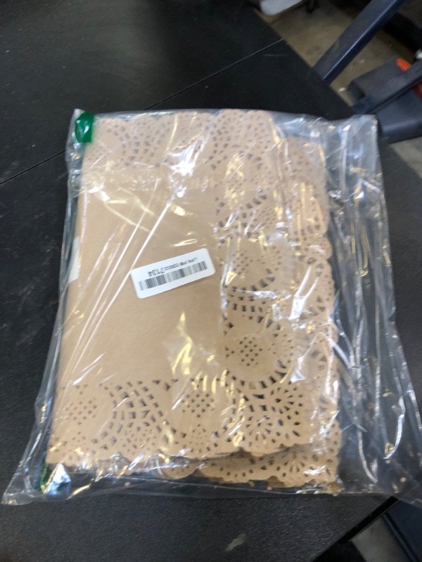 Photo 1 of 100-Pack Brown Rectangle Disposable Placemats - Fall Lace Paper Doilies for Wedding Table, Thanksgiving, Party (15.5x11.7 in) - Doilies for Tables