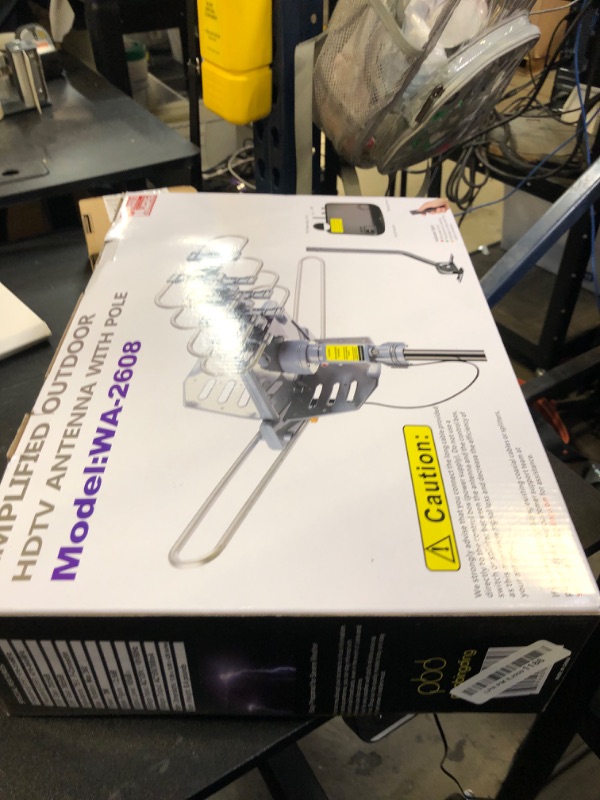 Photo 1 of PBD WA-2608 Amplified Outdoor TV Antenna – Long Range with UHF/VHF, 360° Motorized Rotation, Remote Control, Mounting Pole, and 40FT RG6 Cable – Supports 4K, 1080P, Smart and Older TVs (2 Outputs)