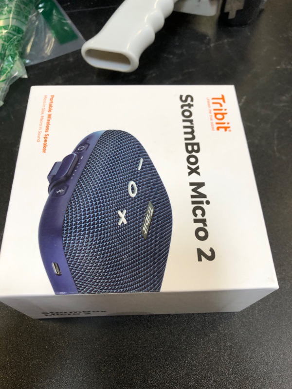 Photo 1 of Tribit StormBox Micro 2 Portable Speaker: 90dB Loud Sound Deep Bass IP67 Waterproof Small Speaker Built-in Strap, 12H Playtime for Outdoor Camping Biking, 150ft Range (Pure Blue)