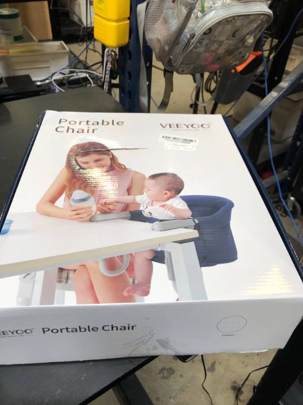 Photo 1 of Hook On Chair, VEEYOO Clip On High Chair Folding Fast Table Chair with Storage Bag, Portable Baby Feeding Seat Attach to Table for Home and Travel