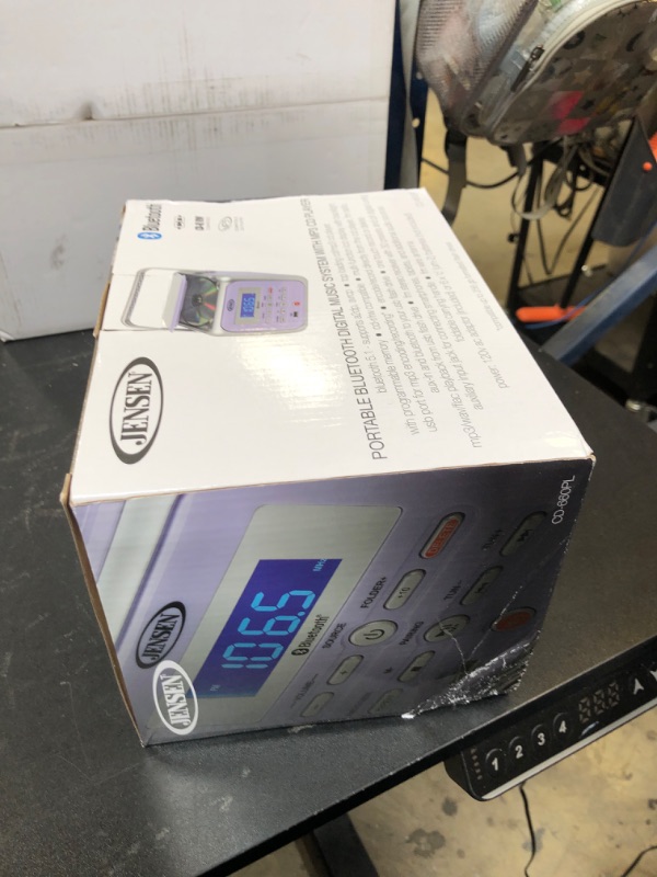 Photo 1 of Jensen CD-660 Portable Stereo CD Player Boombox with Bluetooth | FM Radio | USB | Aux-in Headphone Jack | CD-R/RW MP3 Playback | (Lavender Purple)