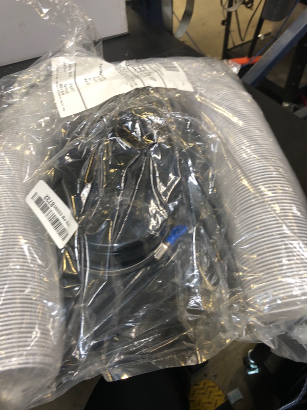 Photo 1 of 2-1/2 x10 ft PVC Dust Collection Hose with 2 Steel Hose Clamps 4" to 2-1/2" Cone Reducer & 4 in Dust Collection Flex Cuff with 2 Adjustable Turn Key Thumb Clamps for Debris Collection System