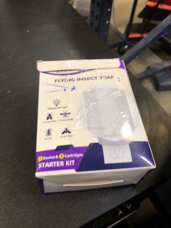 Photo 1 of Flying Insect Trap for Indoors: Light Trap Captures Fruit Flies, Gnats, and Houseflies, Silent Bug Catcher with UV Light for Indoor-Plants, Kitchen, BUG PARKING 1 Plug-in Device + 3 Cartridge Refills