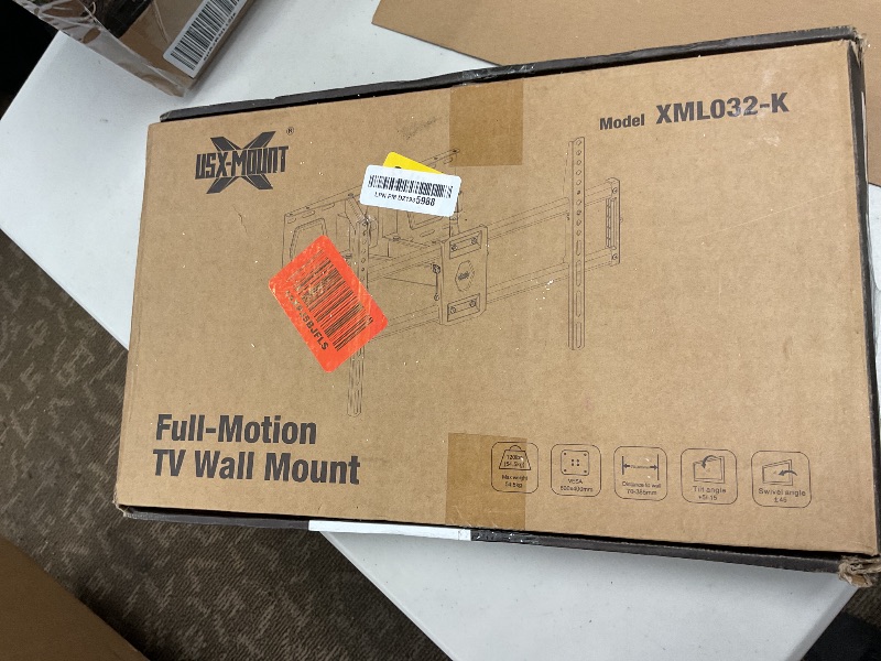 Photo 1 of Full Motion TV Wall Mount for Most 37"-84" Flat Screen TV, Swivel or Tilt TV Wall Bracket with Dual Articulating Arms, for 12"-16" Wood Studs, Max VESA 600x400mm, Load 120 lbs by USX MOUNT