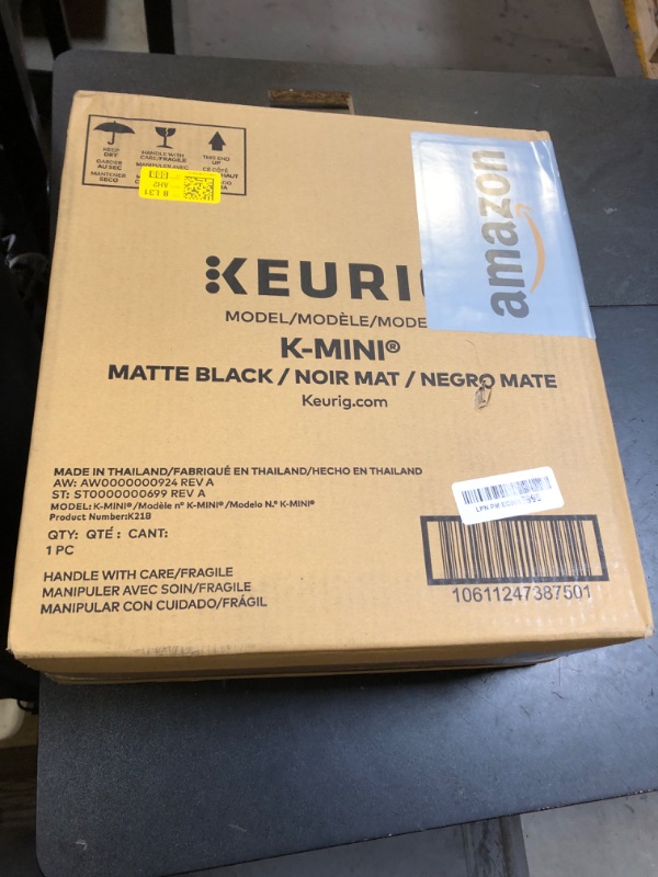 Photo 1 of Keurig K-Mini Single Serve K-Cup Pod Coffee Maker, 6 to 12oz Brew size, with Cord Storage, Perfect for Small Spaces, Black