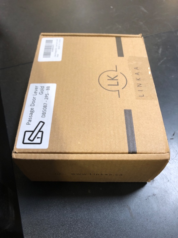 Photo 1 of Linkaa Passage Gold Door Handles Interior Exterior?Brushed Brass French Door Lock Set?Hall Closet Handle?Bedroom Door Knobs?Modern Lever with Latch?Passage?No Lock?1 Pack?
