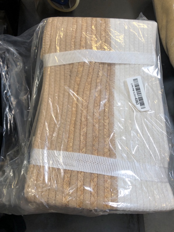 Photo 1 of UBBCARE 4 Pack Baskets for Organizing, Woven Storage Baskets for Toys and Towel, Rectangle Cotton Rope Basket with Handles, 14''L x 8''W x9''H, Brown