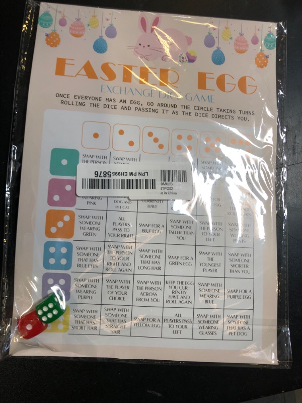 Photo 1 of BEUFSE Easter Egg Dice Game, Egg Exchange Game with Two Dices for Easter, Easter Roll The Dice Game, Easter Party Game Supplies, Fun Easter Games for Family -STPD02