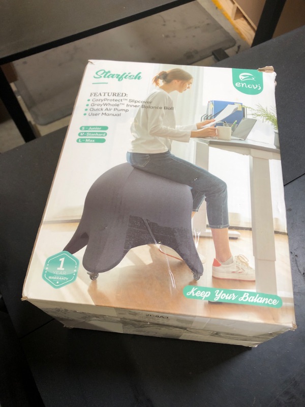 Photo 1 of ENOVI Starfish Yoga Ball Chair, Exercise Ball Ergonomic Design for Office and Home, Relieve Back Pain, 24IN, FG