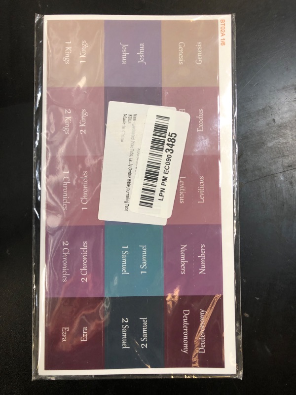 Photo 1 of Thinkor Laminated & Repostion Bible Tabs, Large Print Christian Gift for Women and Men, Easy to Read and Apply Bible Journaling Tabs (Purple & Pink Print)