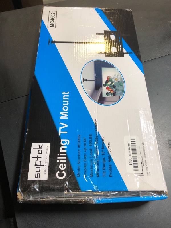 Photo 1 of Suptek Ceiling TV Mount Fits Most 26-65 inch LCD LED Plasma Panel Display with Max VESA 400x400mm Loaded up to 45kg/100lbs Height Adjustable MC4602
