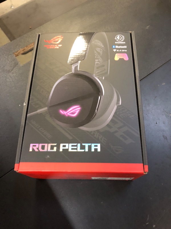 Photo 1 of ASUS ROG Pelta Wireless Gaming Headset (BT, ROG SpeedNova 2.4GHz, USB-C, Lightweight 309g, 50mm ROG Titanium-Plated Drivers, 10mm Super-Wideband Mic, RGB, 70HR Battery, for PC, Switch, PS5)- Black