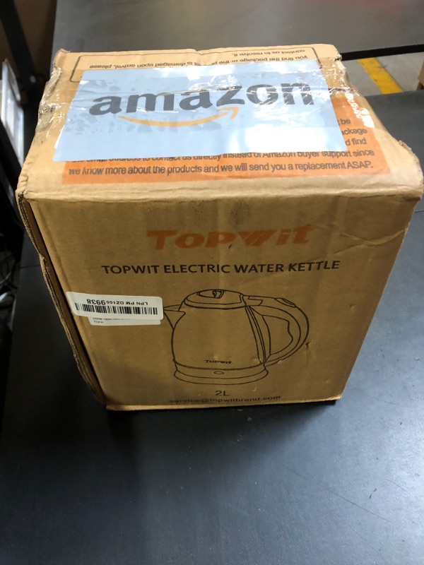 Photo 1 of TOPWIT Electric Kettle, 2.0L Hot Water Kettle Electric, BPA-Free Stainless Steel Tea Kettle, Electric Kettles for Boiling Water with Fast Boil, Auto Shut-Off & Boil Dry Protection, Silver