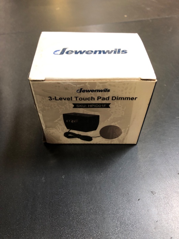 Photo 1 of DEWENWILS Touch Dimmer Switch, Touch Pad Control with 3 Levels of Dimming, Dimmable LED/CFL Lights, and Incandescent Bulbs, Extension Cord, 1 Pack, ETL Listed, Black