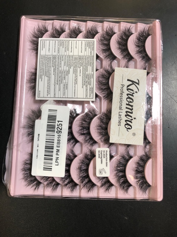 Photo 1 of Lashes Wispy Faux Mink Lashes False Eyelashes Natural Look 16mm Eye Lashes 6D Volume Fake Lashes pack by Kiromiro 14 Pairs
