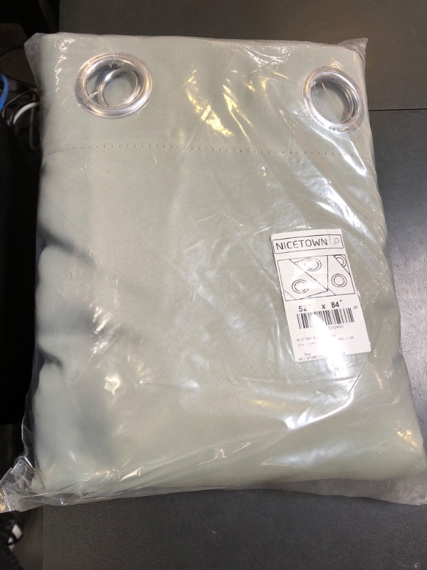 Photo 1 of NICETOWN Blackout Sage Green Curtains 84 inch Length 2 Panels Set - Chic Thermal Insulated Grommet Room Darkening Window Drapes for Bedroom/Living Room, W52 x L84