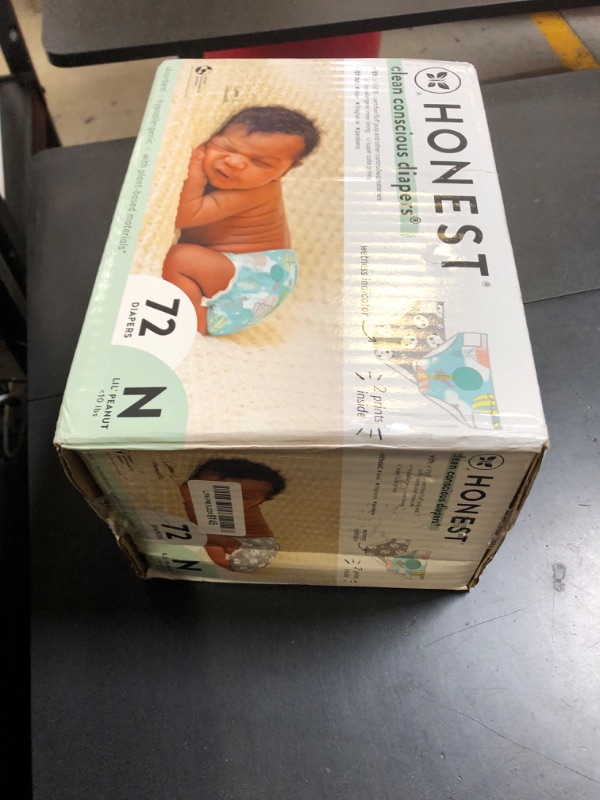 Photo 1 of The Honest Company Clean Conscious Diapers for Sensitive Skin | Hypoallergenic, Fragrance Free | Gender Neutral Prints | Club Box, Size Newborn, 72 Count