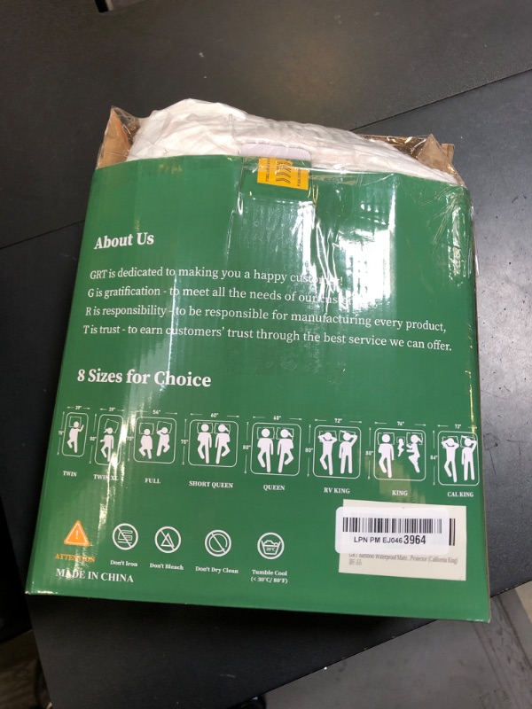 Photo 1 of GRT Rayon Bamboo Waterproof Mattress Protector Cal King Size - 3D Air Fiber Cooling Mattress Cover Breathable Ultra Soft, Mattress Pad Noiseless Fits up to 26'' Deep Pocket Mattress Machine Washable