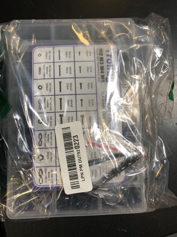 Photo 1 of 2000PCS Metric Screws Assortment Kit, M2 M3 M4 M5 Bolts and Nuts with Lock and Flat Washers, 12.9 Grade Alloy Steel Metric Bolt Assortment Kit