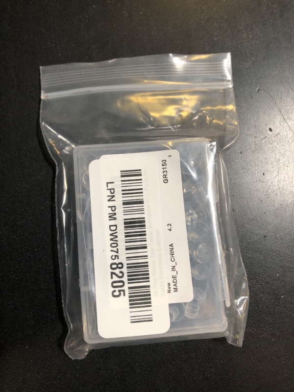 Photo 1 of 40 Pcs Glass Top Table Bumpers with Stem 3/16 Inch - 5 mm Clear Rubber Spacers Anti Slip Pads for Table Furniture Cabinet