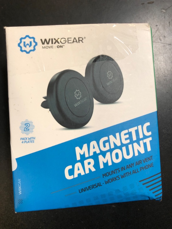 Photo 1 of Magnetic Phone Holder for Car, WixGear [2 Pack] Universal Air Vent Magnetic Phone Mount for Car, Car Phone Holder Mount for Cell Phones and Mini Tablets with 4 Metal Plates