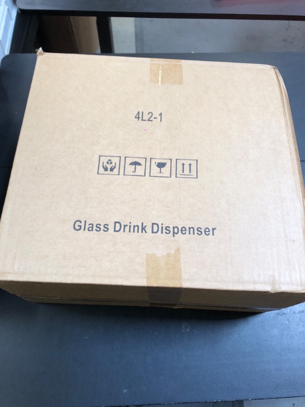 Photo 1 of 1 Gallon Glass Drink Dispensers For Parties 2PACK.Beverage Dispenser,Glass Drink Dispenser With Stand And Stainless Steel Spigot 100% Leakproof.Lemonade Dispenser With Ice Cylinder.Laundry Detergent