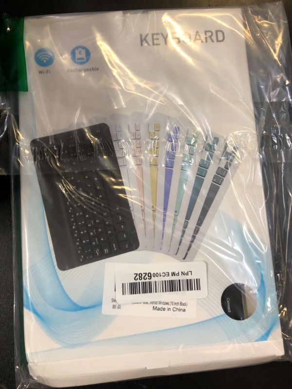 Photo 1 of Ultra-Slim Bluetooth Keyboard Portable Mini Wireless Keyboard Rechargeable for Apple iPad iPhone Samsung Tablet Phone Smartphone iPadOS iOS Android (10 inch Black)
