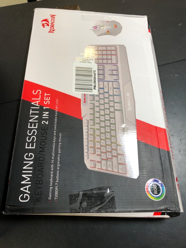 Photo 1 of Redragon Updated S101W-1 Programmable Gaming Keyboard and Mouse, RGB Backlit Keyboard Mouse with Software, Independent Macro Record Keys, Value Combo Set, White