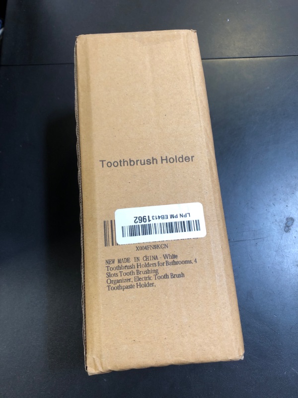 Photo 1 of White Toothbrush Holders for Bathrooms, 4 Slots Tooth Brushing Organizer, Electric Tooth Brush Toothpaste Holder