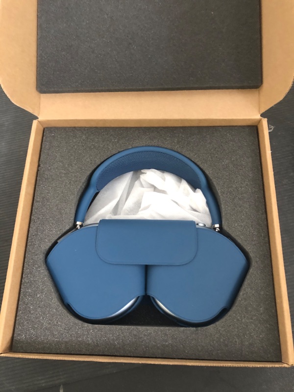 Photo 1 of Apple AirPods Max Wireless Over-Ear Headphones, Active Noise Cancelling, Transparency Mode, Personalized Spatial Audio, Dolby Atmos, Bluetooth Headphones for iPhone – Sky Blue