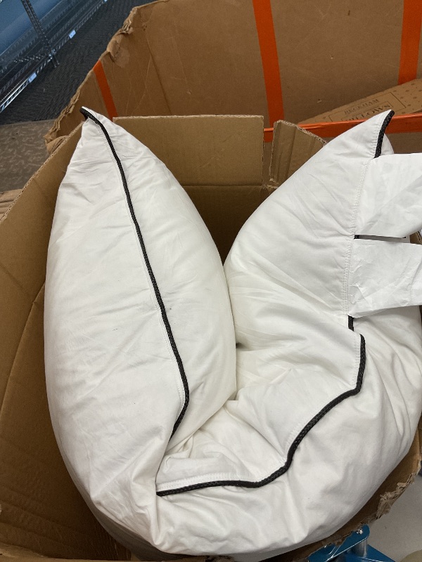 Photo 1 of DWR Goose Feather Down Core Pillow Surrounded by Polyester 1 Pack, 100% Organic Cotton Covered, Medium Support, King Size Bed Pillow Inserts(20x36, Set of 1)