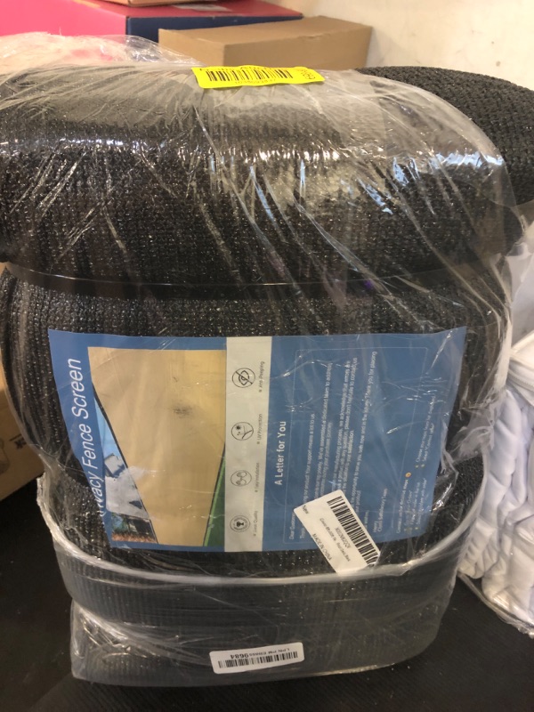 Photo 1 of BLACK---Royal Shade 4' x 50' Brown Fence Privacy Screen Windscreen Cover Netting Mesh Fabric Cloth - Cable Zip Ties Included 