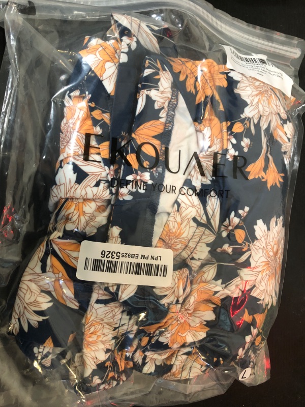Photo 1 of 1PC  Ekouaer Nursing Pajamas Maternity Pjs Breastfeeding Double Layer Short Sleeve Shits Maternity Shorts Pregnancy Clothes L
