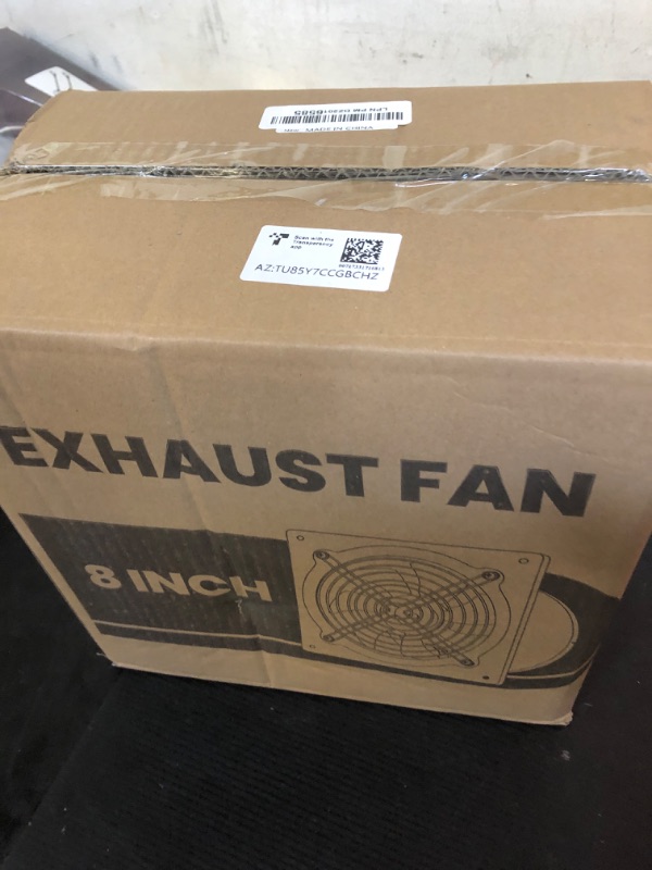 Photo 1 of HG Power 8 Inch Kitchen Exhaust Fan, 576CFM Metal Attic Exhaust Fan, Wall Mounted Garage Ventilation Fan, Basement Extractor Fans with Backdraft Damper for Home Office Commercial Use, Silver