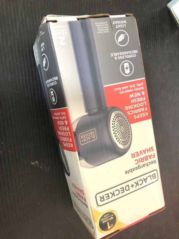 Photo 1 of BLACK+DECKER Rechargeable USB-C Fabric & Garment Shaver – Large Capacity Lint Remover for Clothing and Upholstery, 6 Stainless Steel Blades