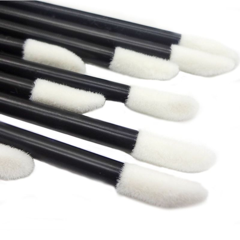 Photo 1 of Set Disposable Lip Brushes Make Up Brush Lipstick Lip Gloss Wands Applicator Tool Makeup Beauty Tool Kits (Black)