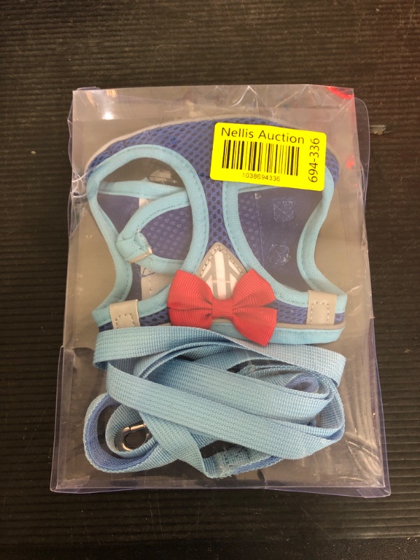 Photo 1 of NCMAMA Cat Vest Harness and Leash Set for Walking Escape Proof, Adjustable Kitten Harness Breathable Mesh with Reflective Strips Harness for Kitty Puppy Bunny (Blue, XS)