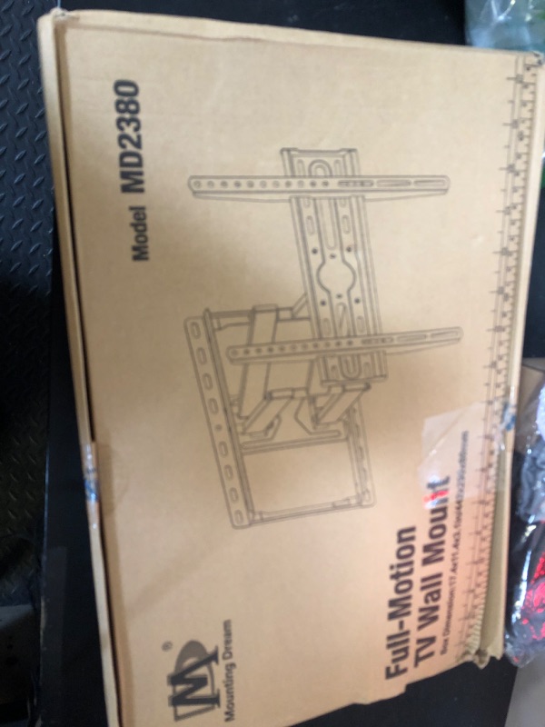 Photo 1 of Mounting Dream TV Wall Mount for 32-65 Inch Television,Mount with Swivel and Tilt, Full Motion Bracket with Articulating Dual Arms, Fits 16inch Studs, Max VESA 400X400 mm, 99lbs, MD2380