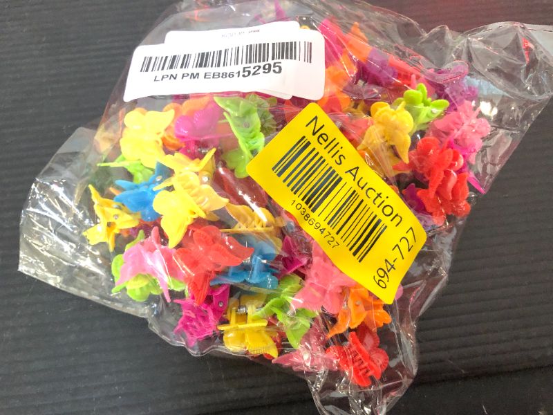 Photo 1 of 100 Packs Assorted Color Butterfly Hair Clips, Beautiful Mini Clips Accessories for Women and Girls, Random