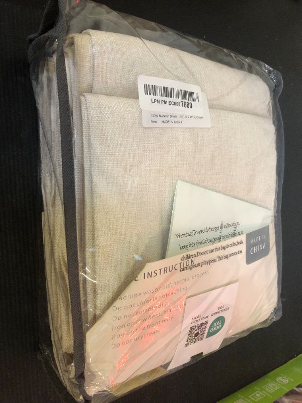 Photo 1 of 100% Blackout Shield Linen Blackout Curtains for Bedroom 84 Inches Long, Back Tab/Rod Pocket Living Room Drapes, Thermal Insulated Blackout Curtains 2 Panels Set, 50" W x 84" L, Cream